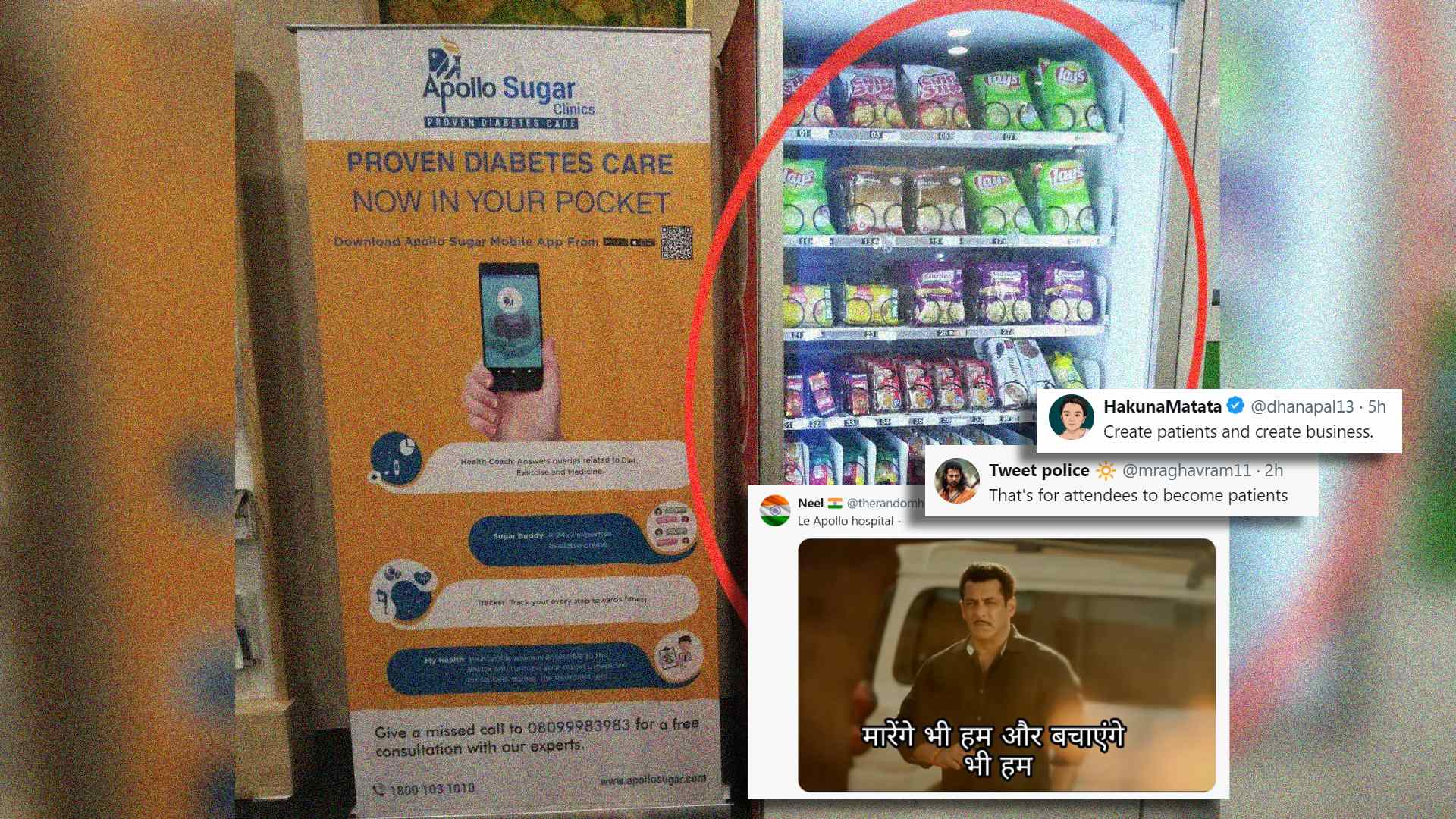 Chips Vending Machine Beside Diabetes Poster Triggers Internet: Its For Attendees To Become Patients [Video]