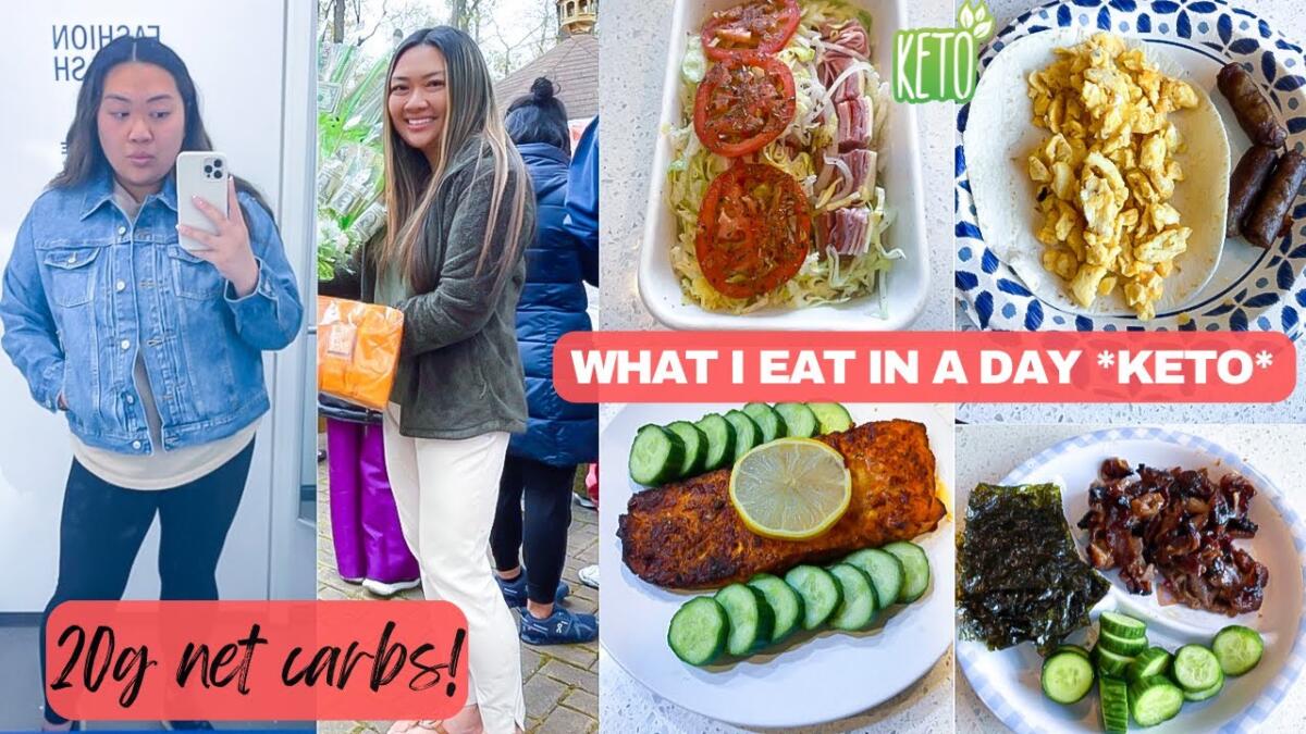 WHAT I EAT IN A DAY UNDER 20G CARBS | FAVORITE KETO MEALS + LOSING 3 LBS IN A WEEK + PAPAYA SALAD! [Video]