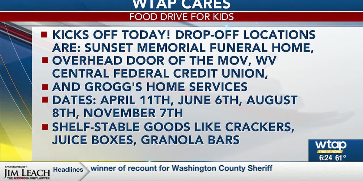 WTAP Cares Food Drive for Kids Kicks Off Today! [Video]