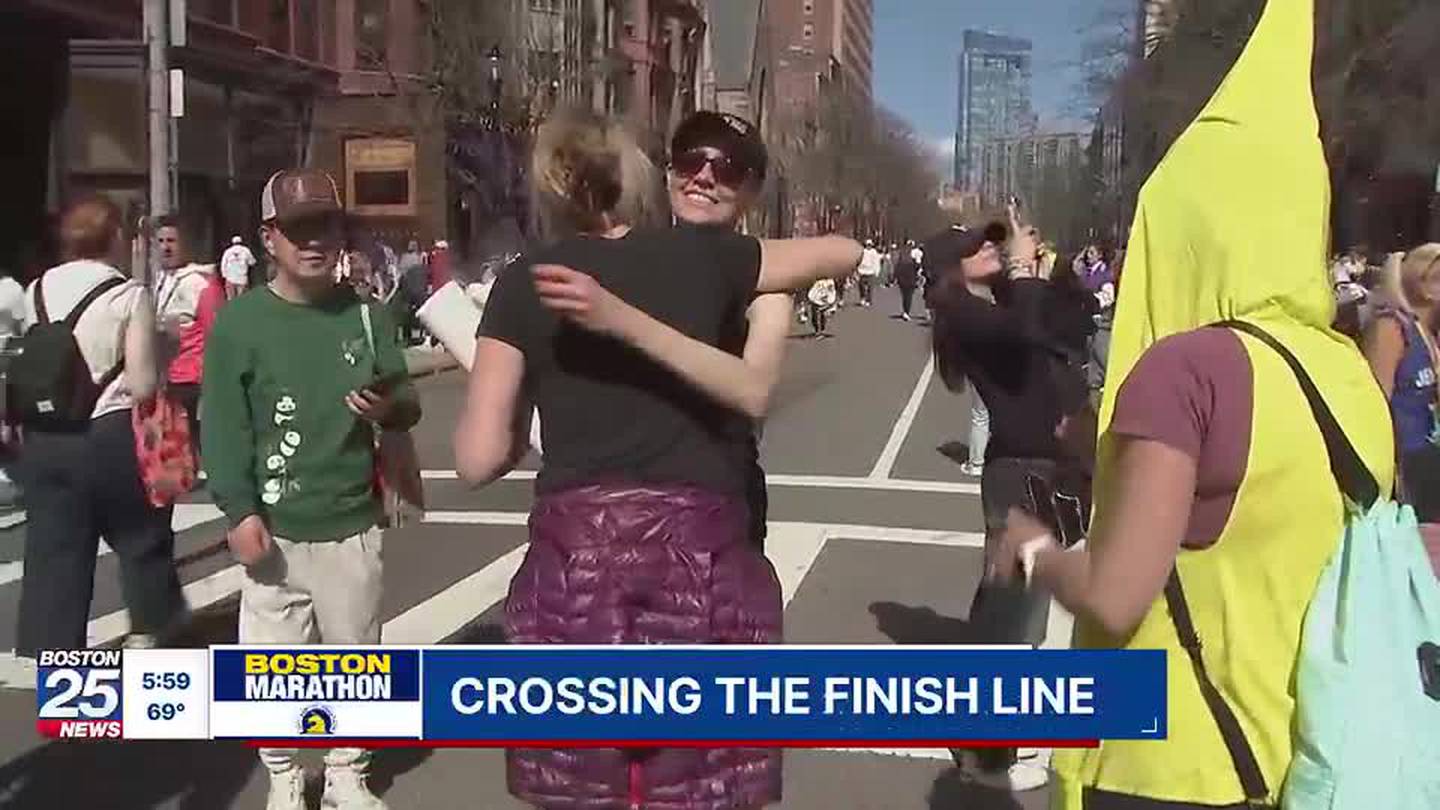 Thousands of marathon runners ready to celebrate after crossing finish line  Boston 25 News [Video]