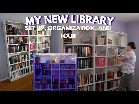 Building and Organizing my New Library! Set up, Organization and Book shelf Tour📚 [Video]