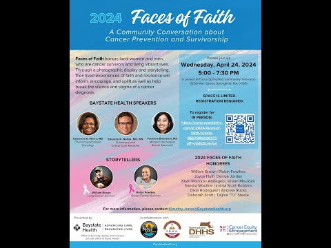 Baystate Health Annual Faces of Faith: A Community Conversation – Cancer Prevention /Survivorship [Video]
