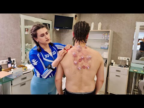 💈ASMR SUCTION CUP & OILY BODY MASSAGE THERAPY by FEMALE BARBER | ESCAPE FROM STRESS & RECHARGE [Video]