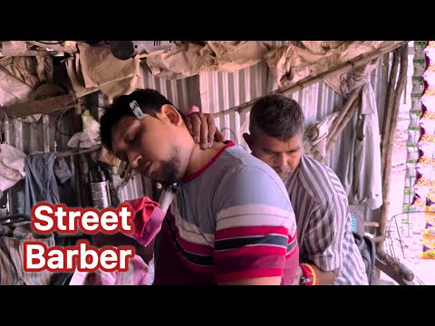 Intense Acupressure Head massage With face Clean By street barber on the roadside [Video]