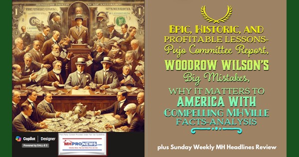Epic Historic and Profitable Lessons-Pujo Committee Report, Woodrow Wilsons Big Mistakes, Why It Matters to America with Compelling MHVille Facts and Analysis; plus Sunday Weekly MH Headlines Review [Video]