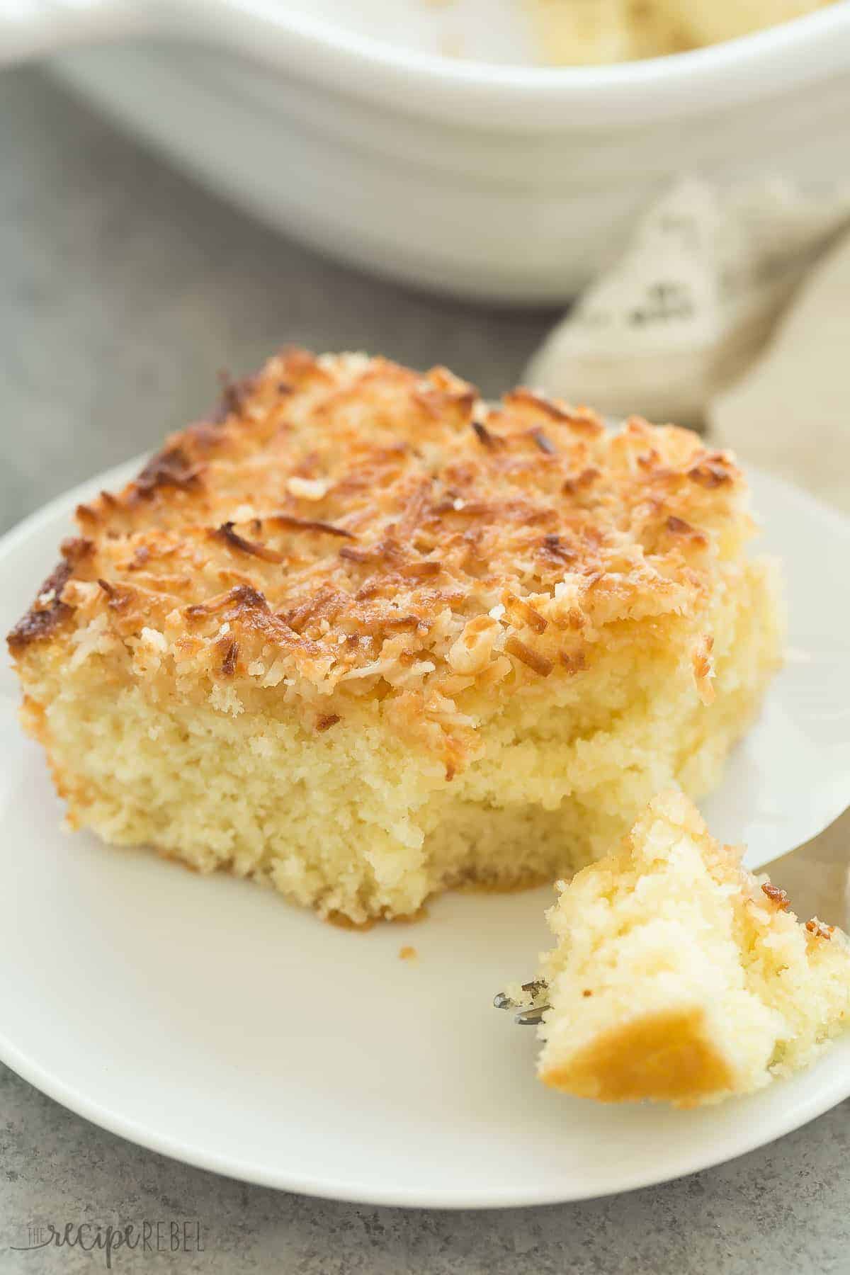 Hot Milk Cake with Broiled Coconut Frosting + VIDEO (Lazy Daisy)