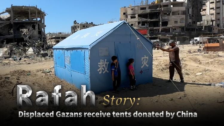 Rafah Story: Displaced Gazans receive tents donated by China [Video]