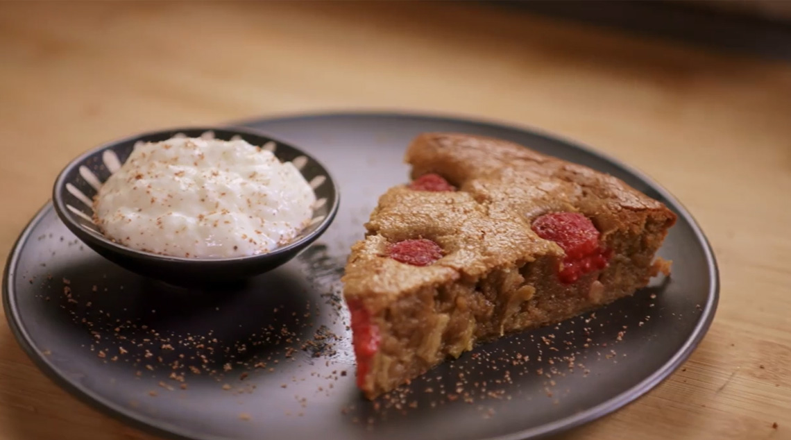 Irresistible gluten-free apple and raspberry clafoutis recipe [Video]