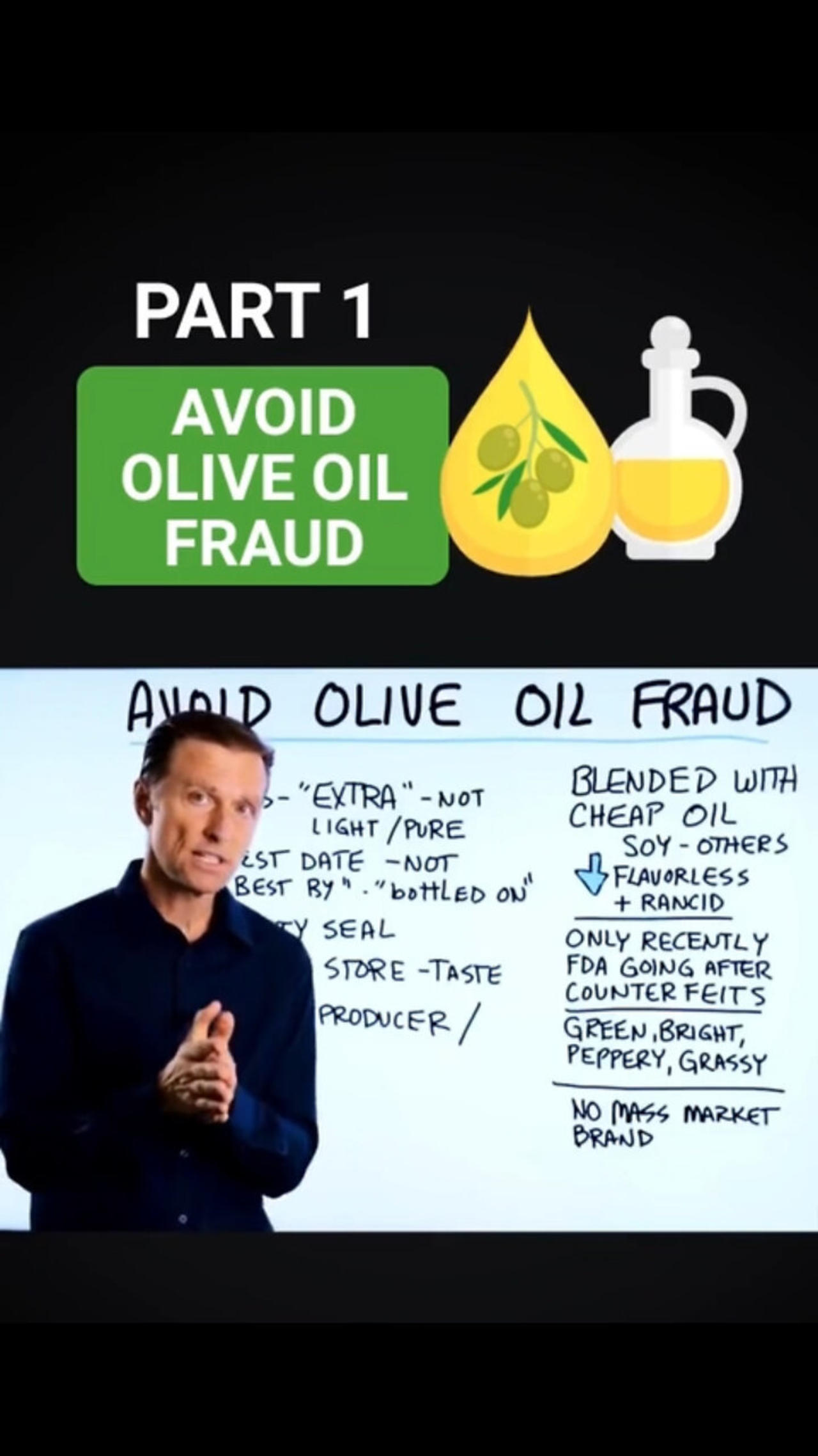 Dr. Eric Berg: Benefits of Authentic Olive Oil [Video]