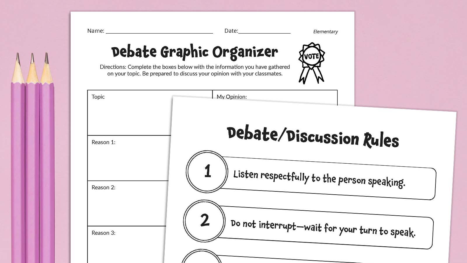 Debate Graphic Organizer (Free Printables) [Video]