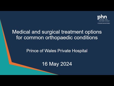Medical and surgical treatment options for common orthopaedic conditions – 16 May 2024 [Video]
