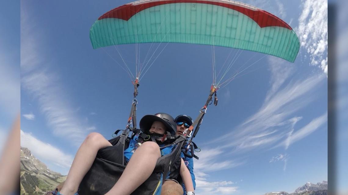 8-year-old with terminal cancer fulfills skydiving wish [Video]