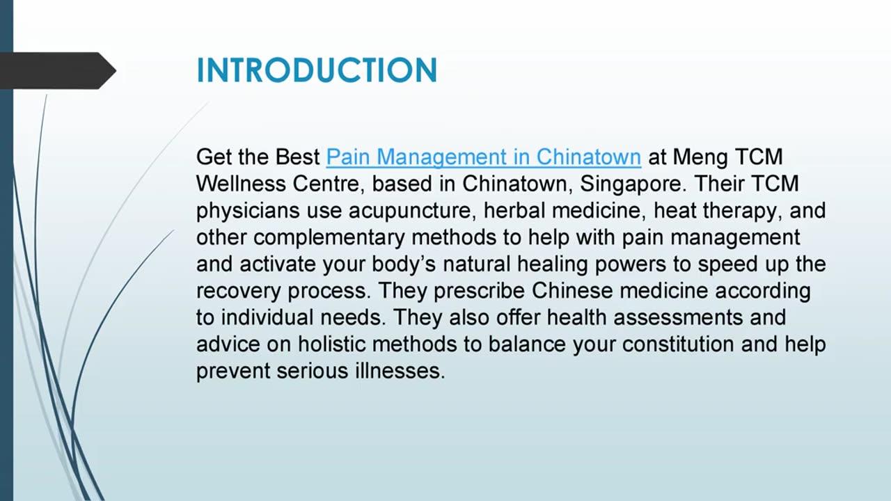Get the Best Pain Management in Chinatown [Video]