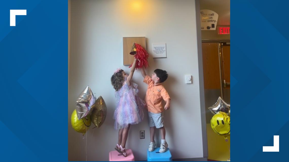 Toddlers beat cancer, ring bell together at Children’s [Video]