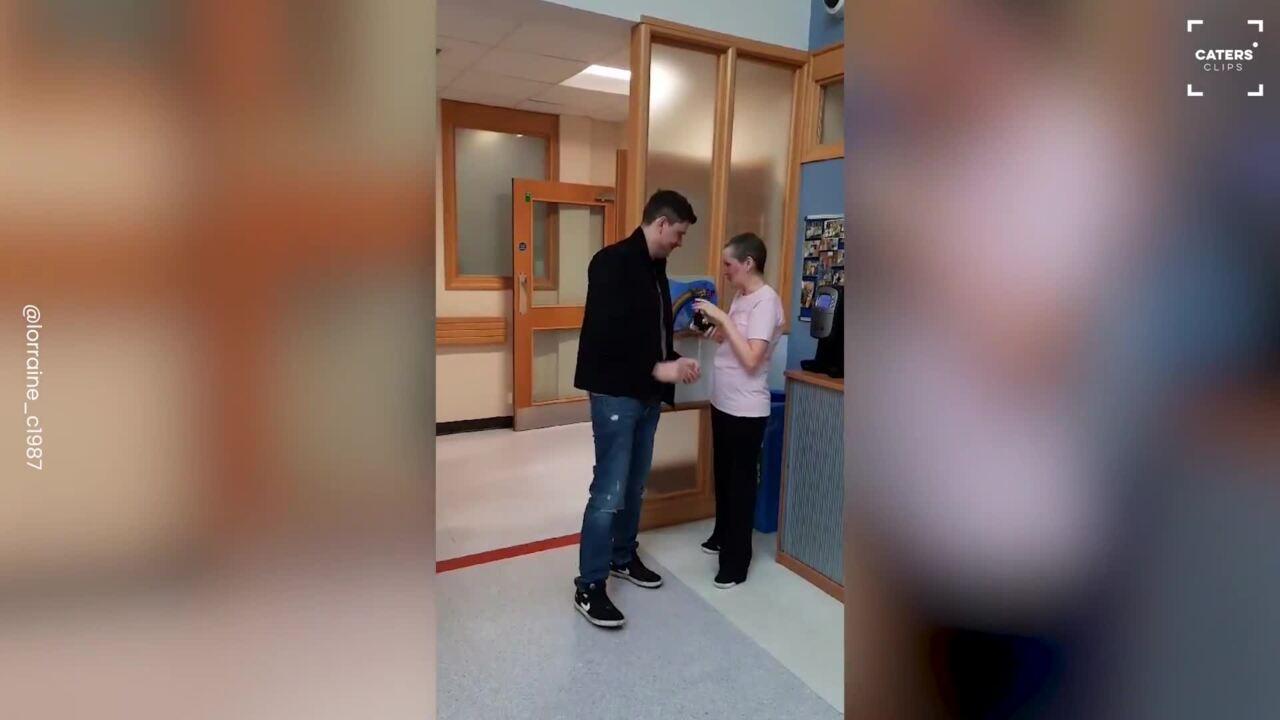 Woman receives surprise proposal after ringing [Video]