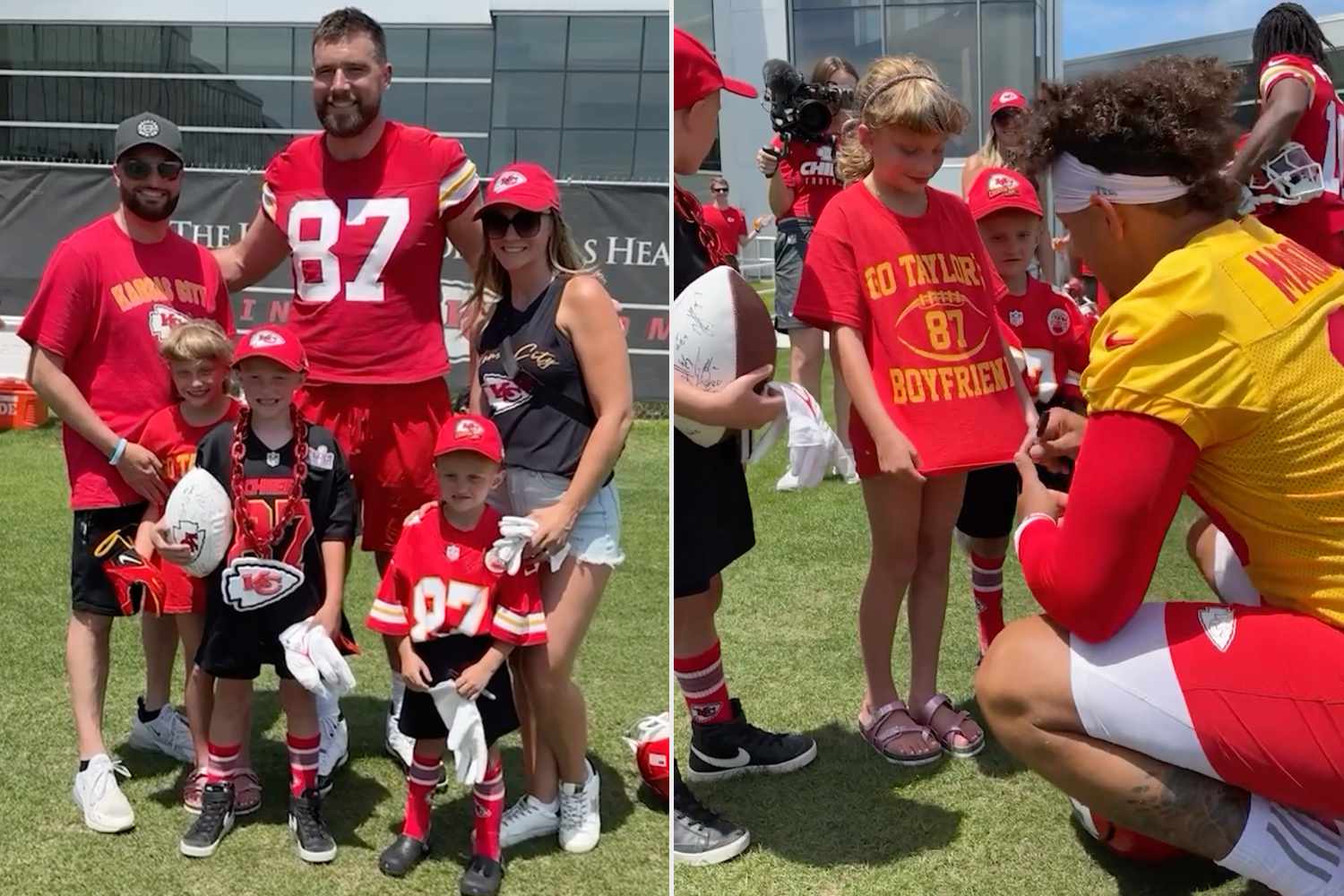 Travis Kelce and Patrick Mahomes Meet Young Cancer Survivor [Video]