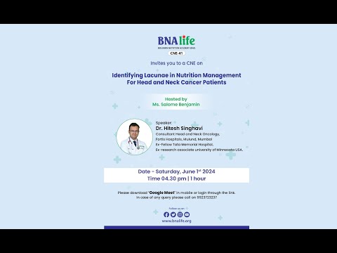Event 14: Identifying Lacunae in Nutrition Management for Head and Neck Cancer Patients [Video]