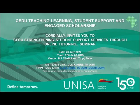 CEDU Strengthening Student Support Services Through Online Tutoring Seminar (Overflow) [Video]