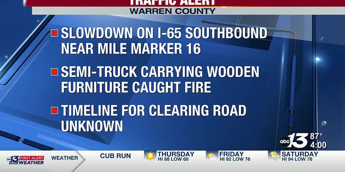 I-65 southbound lanes closed in southern Warren County due to fire [Video]