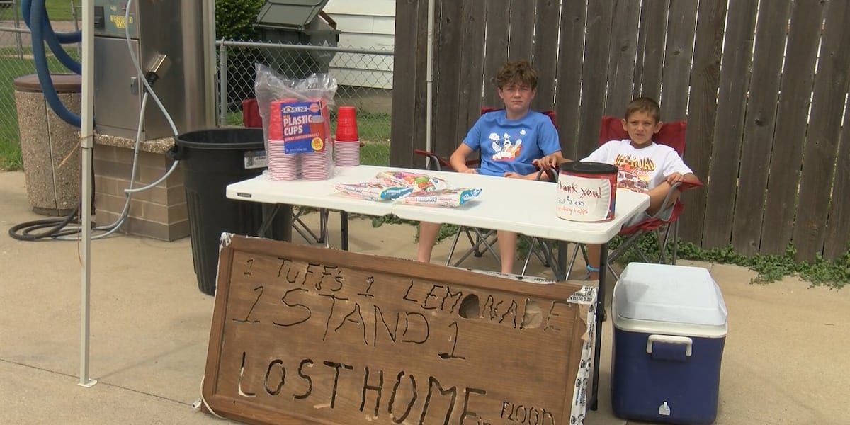 Son creates lemonade stand to raise money to help his family rebuild flooded home [Video]