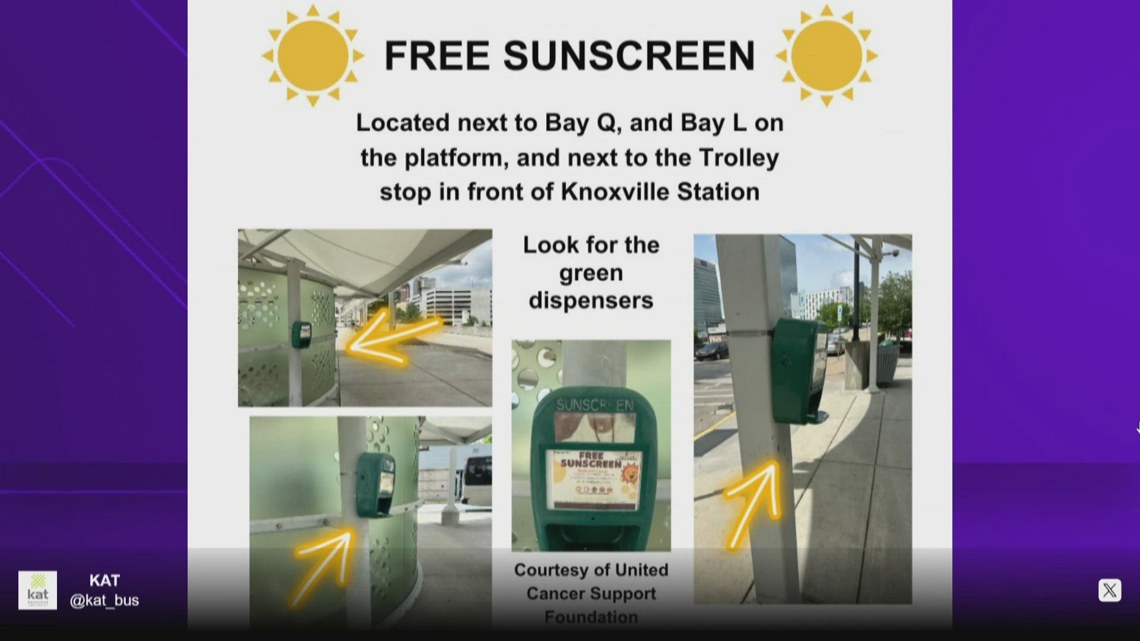 Free sunscreen available at KAT