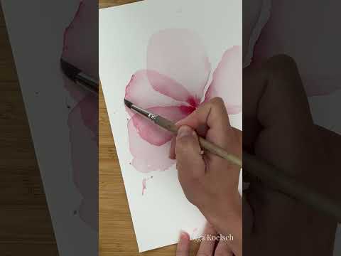 Painting delicious pink abstract flowers on glitter paper #flowerart  [Video]